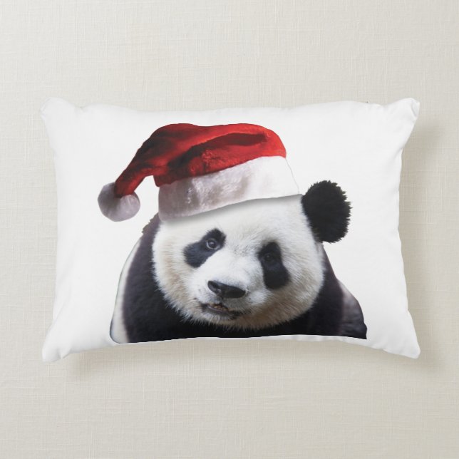 Christmas Panda Bear Dekokissen (Vorderseite)