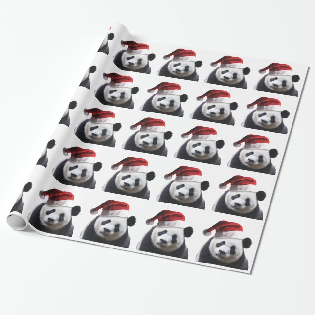Christmas Panda Bear Geschenkpapier (Ungerollt)