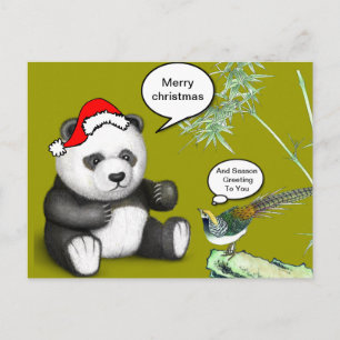 Christmas Panda Feiertagspostkarte