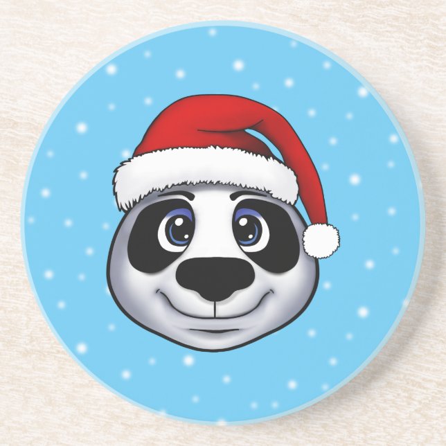 Christmas Panda Getränkeuntersetzer (Vorne)