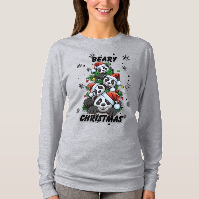 Christmas Panda Graphic T-Shirt (Vorderseite)
