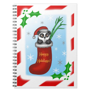 Christmas Panda Notizblock