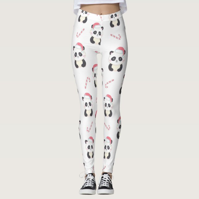 Christmas Panda Pattern Leggings (Vorderseite)