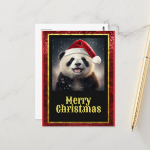 Christmas Panda Postkarte