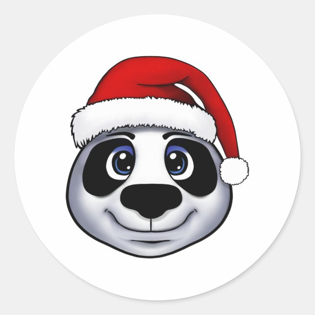 Christmas Panda Sticker (Vorderseite)