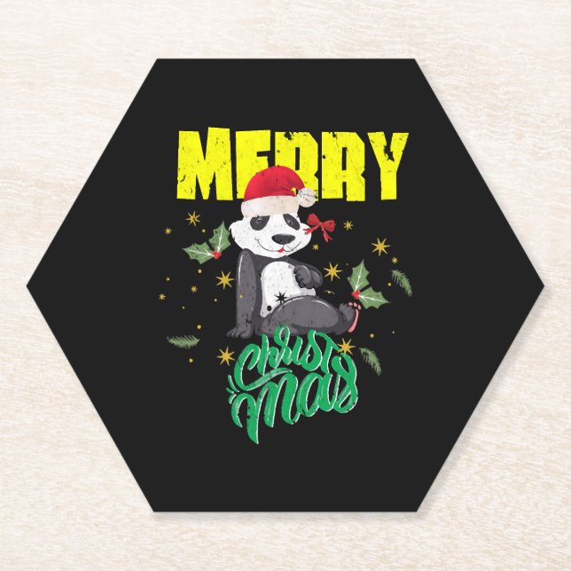 Christmas Panda Untersetzer (Vorderseite)