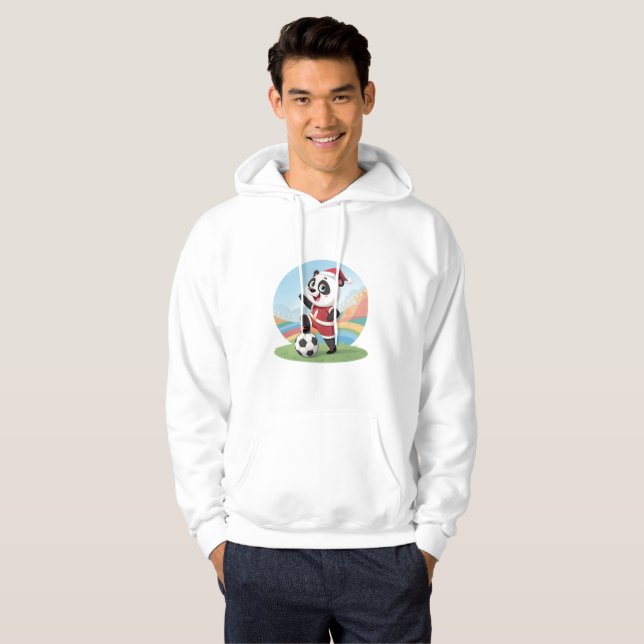 Christmas Panda with Christmas Hat and Soccer Ball Hoodie (Vorne ganz)