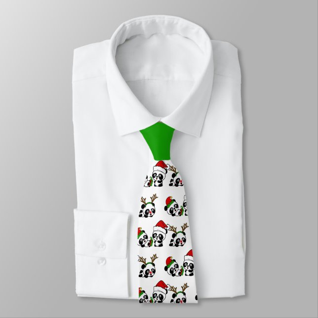 Christmas Pandas Neck Tie Krawatte (Gebunden)