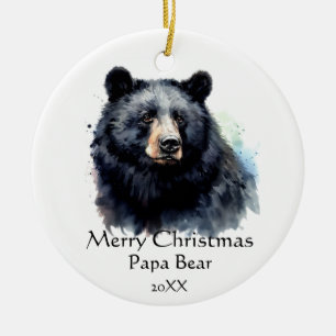 Christmas Papa Bear Animal Wildlife Keramik Ornament