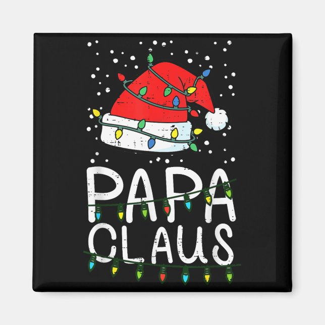 Christmas Papa Claus Santa Hat Xmas Dad Family Mat Magnet (Vorne)