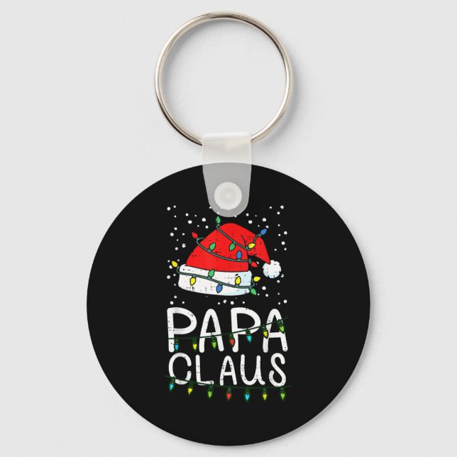 Christmas Papa Claus Santa Hat Xmas Dad Family Mat Schlüsselanhänger (Vorderseite)
