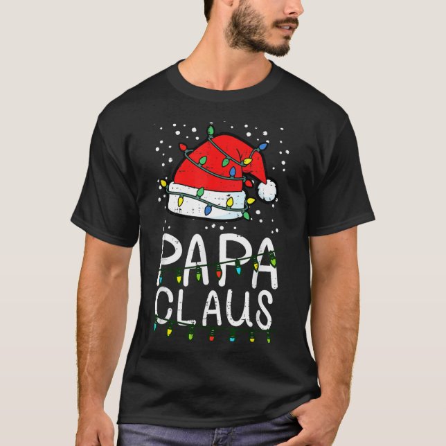 Christmas Papa Claus Santa Hat Xmas Dad Family Mat T-Shirt (Vorderseite)