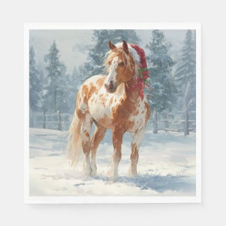 Christmas Paper Napkin/Beautiful Appalossa Horse Serviette