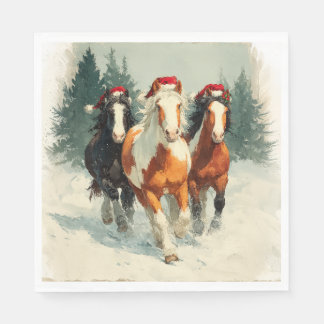Christmas Paper Napkin/Beautiful Galloping Horses Serviette