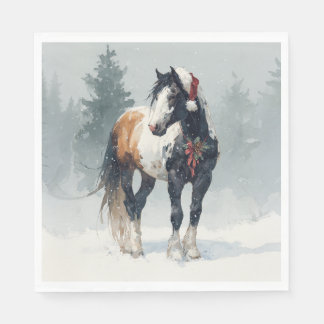 Christmas Paper Napkin / Beautiful Paint Horse Serviette