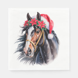 Christmas Paper Napkin / beautiful Paint horse Serviette