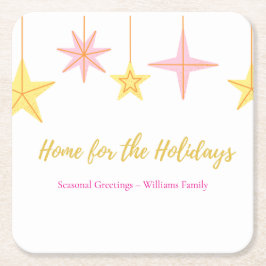 Christmas Paper Napkin with Holiday Motifs Rechteckiger Pappuntersetzer