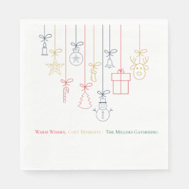 Christmas Paper Napkin with Jewel Tones & Metallic Serviette