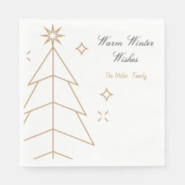 Christmas Paper Napkin with Minimalist Trees Serviette