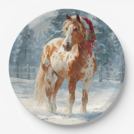Christmas Paper Plate / Beautiful Appalossa Horse  Pappteller