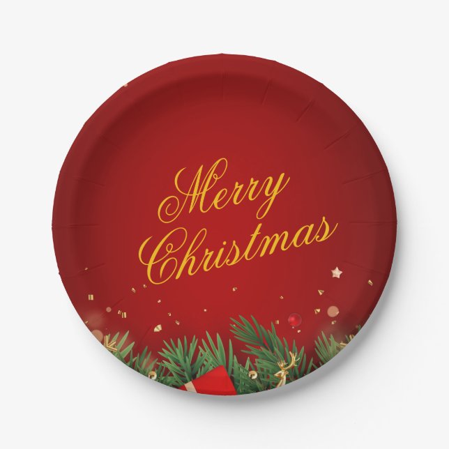 Christmas Paper Plate – Festive Holiday Tableware Pappteller (Vorderseite)