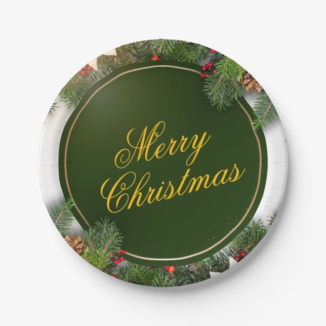 Christmas Paper Plate – Festive Holiday Tableware Pappteller (Vorderseite)