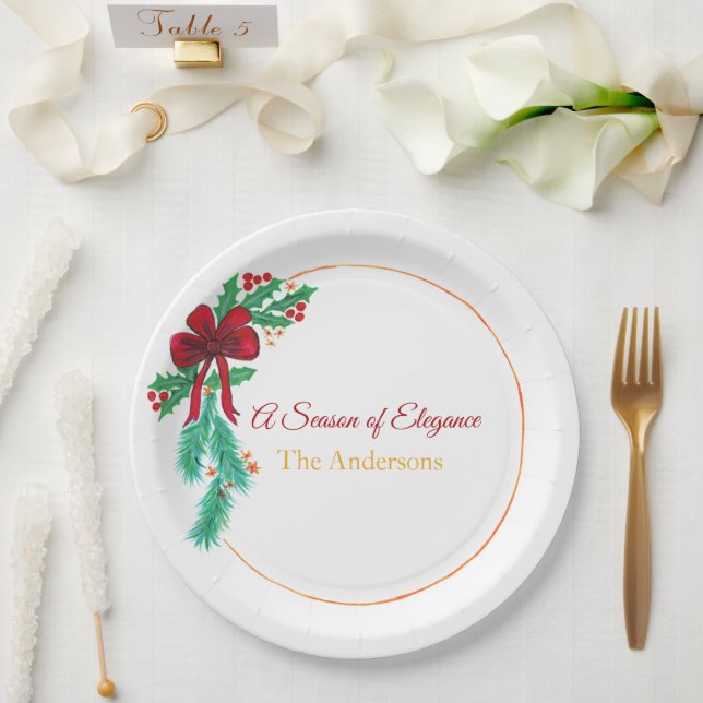 Christmas Paper Plates – Festive Holiday  Pappteller (Hochzeit)