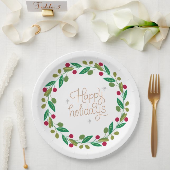 Christmas Paper Plates– Holiday Party Dining  Pappteller (Hochzeit)