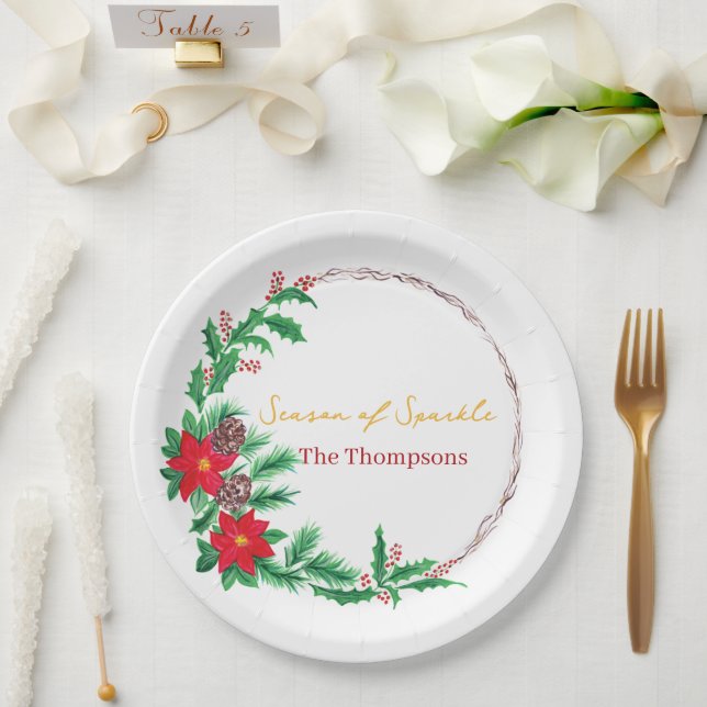 Christmas Paper Plates– Party Table Decoration Pappteller (Hochzeit)