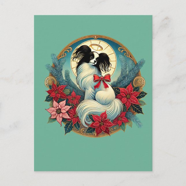 Christmas Papillon Postkarte (Vorderseite)