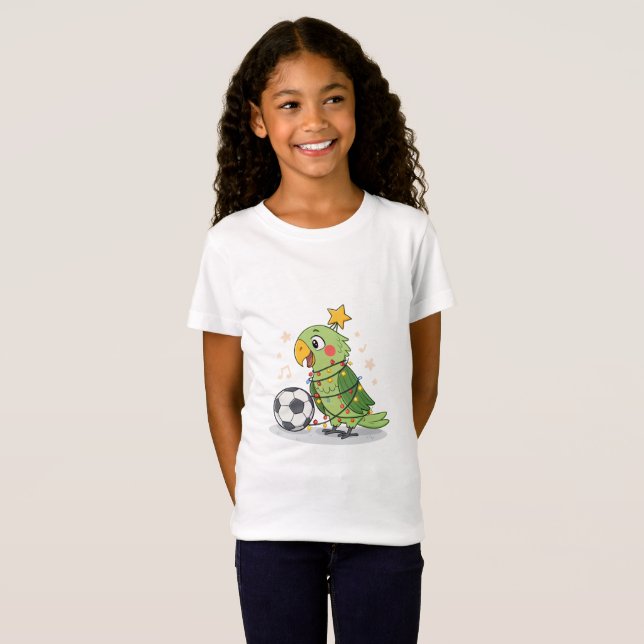 Christmas Parrot playing soccer T-Shirt (Vorne ganz)