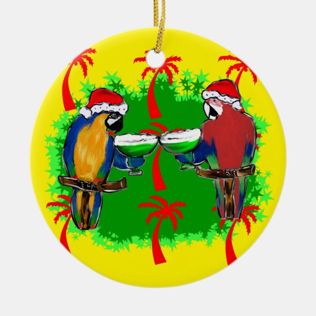 CHRISTMAS PARROTS KERAMIKORNAMENT (Vorne)