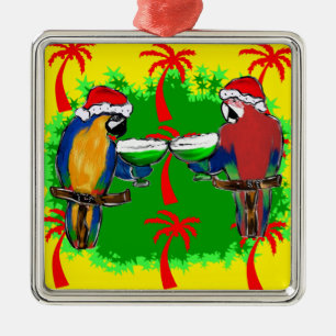 CHRISTMAS PARROTS ORNAMENT AUS METALL