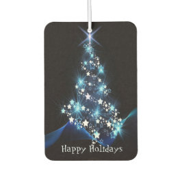 Christmas Party Blue Tree Shiny Black Elegant Autolufterfrischer