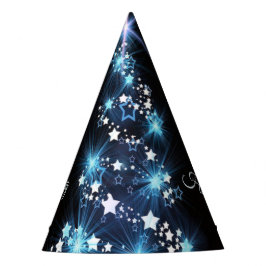 Christmas Party Blue Tree Shiny Black Elegant Partyhütchen