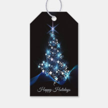 Christmas Party Blue Tree Shiny Black Elegante