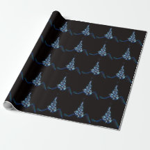 Christmas Party Blue Tree Shiny Black Elegante