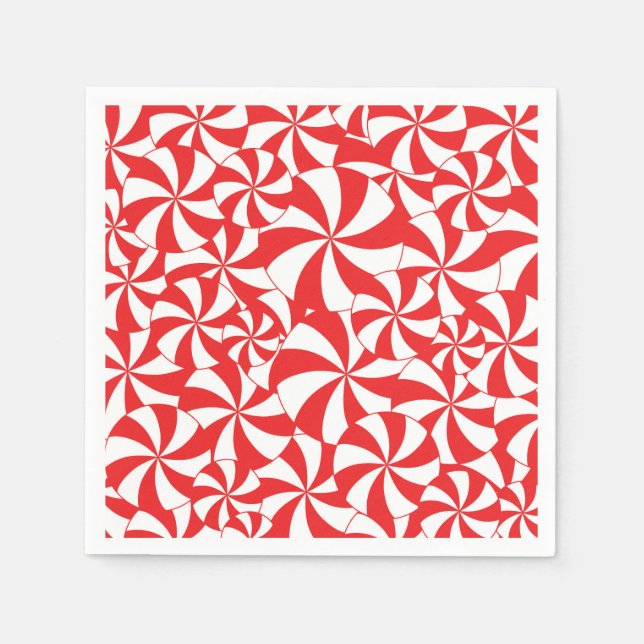 Christmas Party Candy Cane Paper Napkins Red Serviette (Vorderseite)
