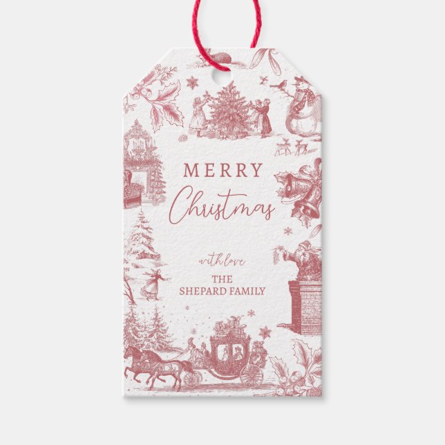 Christmas Party Chinoiserie Geschenkanhänger (Vorderseite)