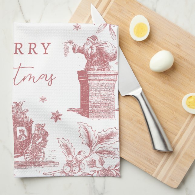 Christmas Party Chinoiserie Geschirrtuch (Viertel Falte)