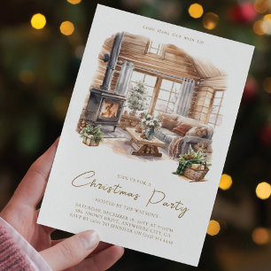 Christmas Party Cosy Watercolor Zuhause Einladung