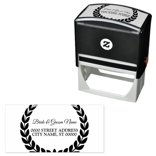 Christmas Party Elegant Leaves Vintage Permastempel (Beispiel)