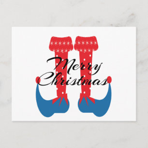 Christmas Party Elf Feet Whimiscal Postkarte