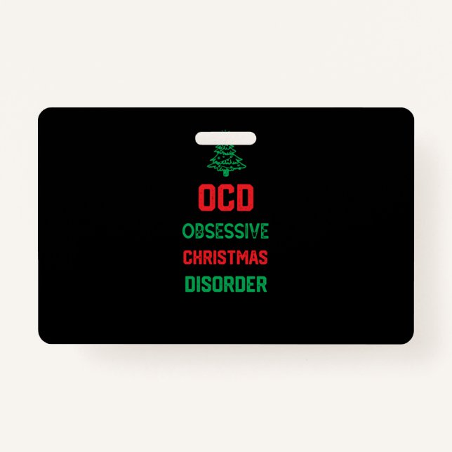Christmas Party Funny Gift for Family - Ocd Obsess Ausweis (Vorderseite)