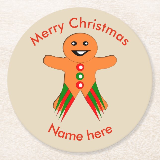 Christmas Party Gingerbread Man Paper Untersetzer (Vorderseite)