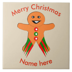 Christmas Party Gingerbread Man Tile Fliese