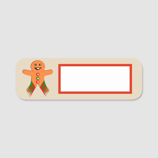 Christmas Party Gingerbread Mann Namensschild (Vorderseite)