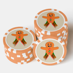 Christmas Party Gingerbread Mann Pokerchips