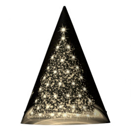 Christmas Party Golden Shiny Tree Winter Black Partyhütchen