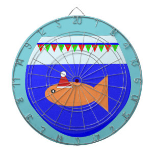 Christmas Party Goldfish Custom Dart Board Dartscheibe